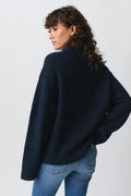 crew neck knitted sweater - Dusty blue