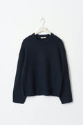 crew neck knitted sweater - Dusty blue