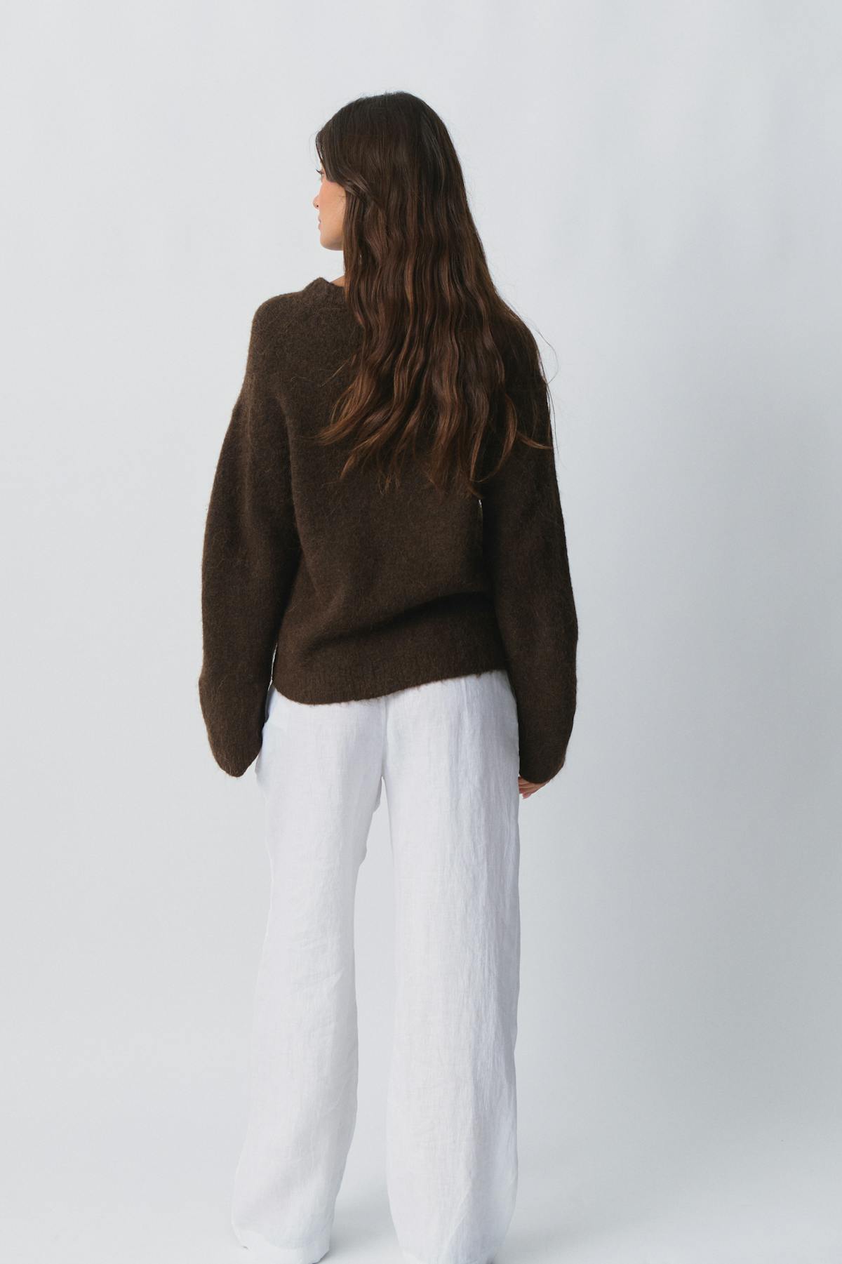 crew neck knitted sweater - Desert sage