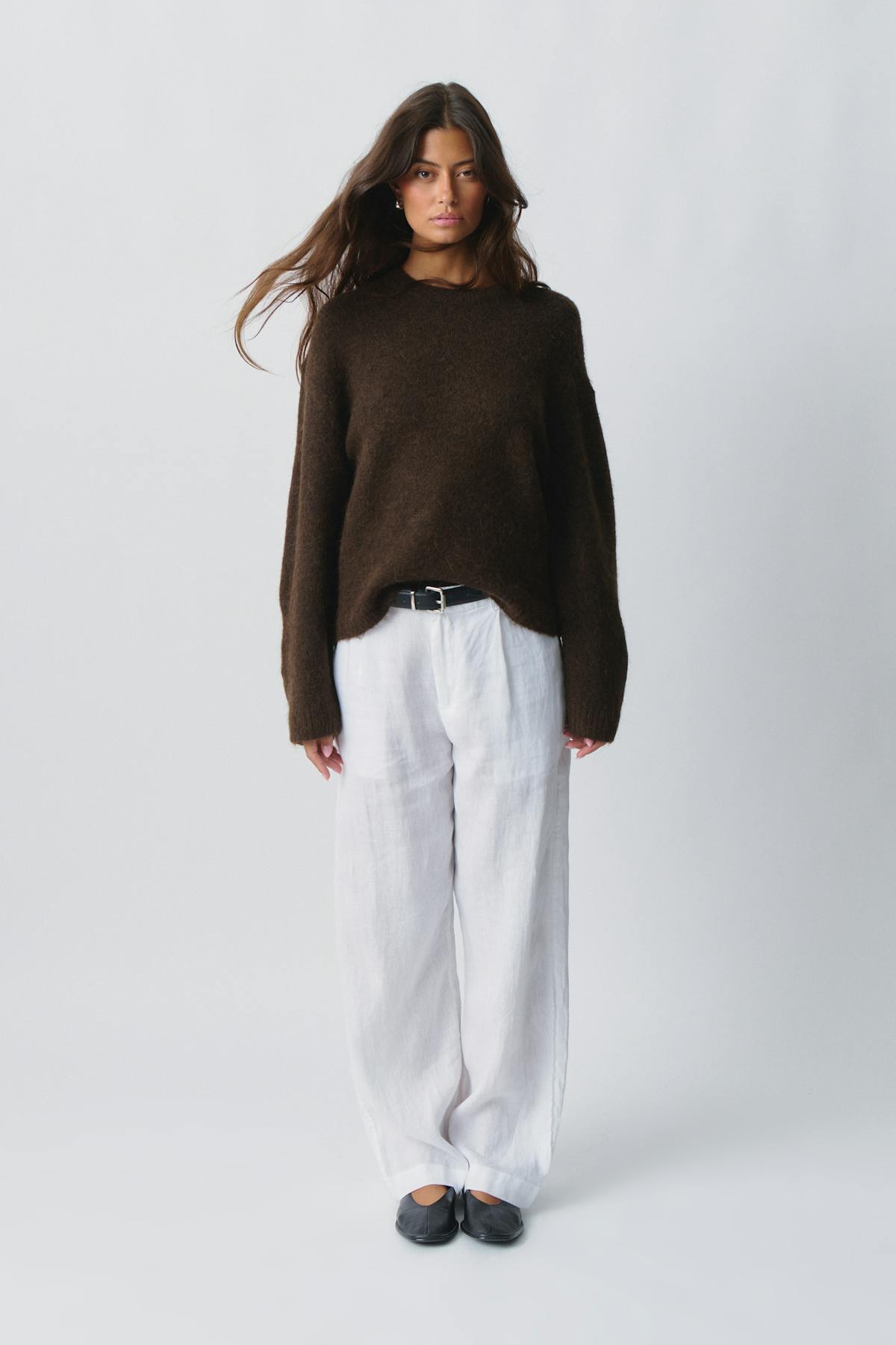 crew neck knitted sweater - Desert sage