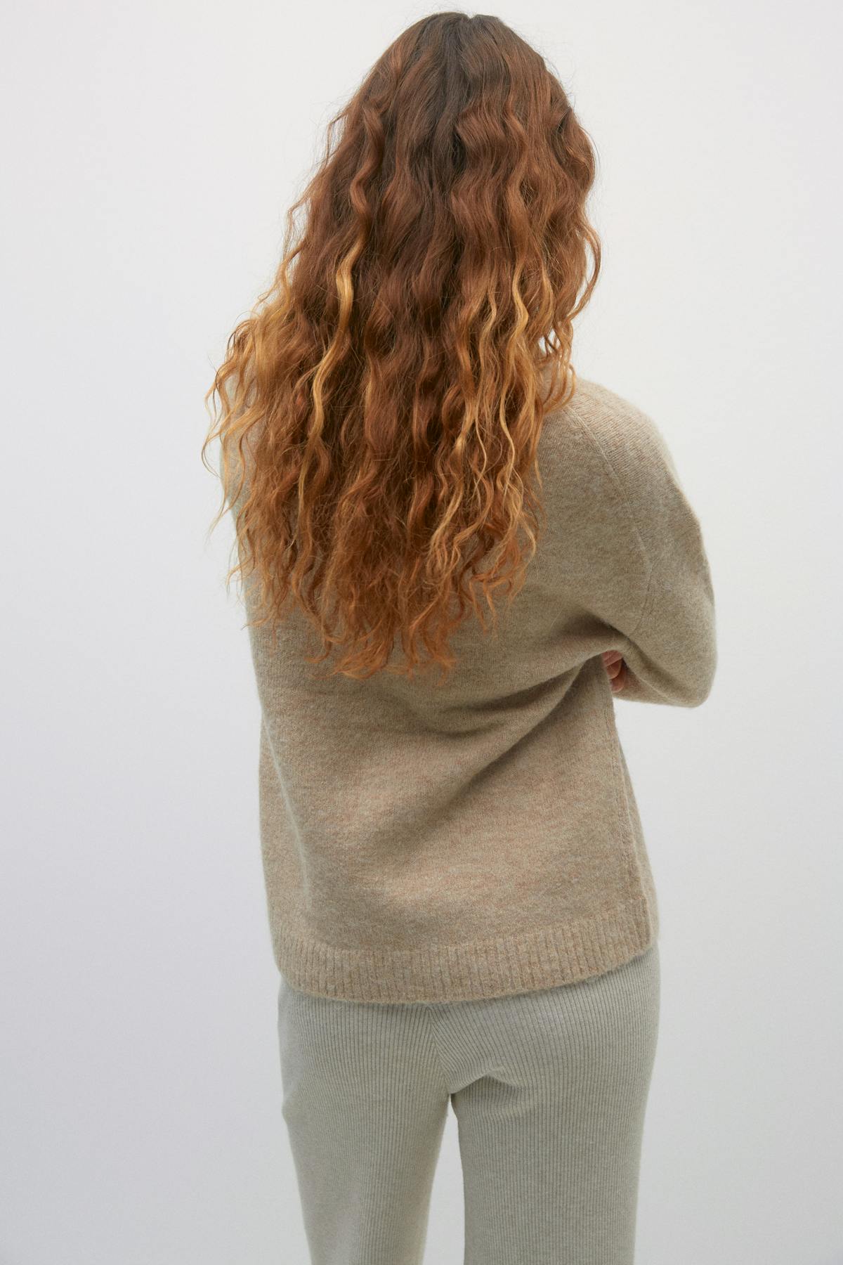 crew neck knitted sweater - China blue