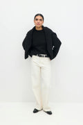 crew neck knitted sweater - Lt grey melange
