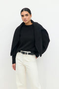 crew neck knitted sweater - Gardenia