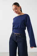 Flare sleeve top - Peacoat