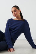 Flare sleeve top - Peacoat