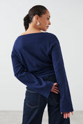Flare sleeve top - Peacoat