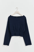 Flare sleeve top - Peacoat