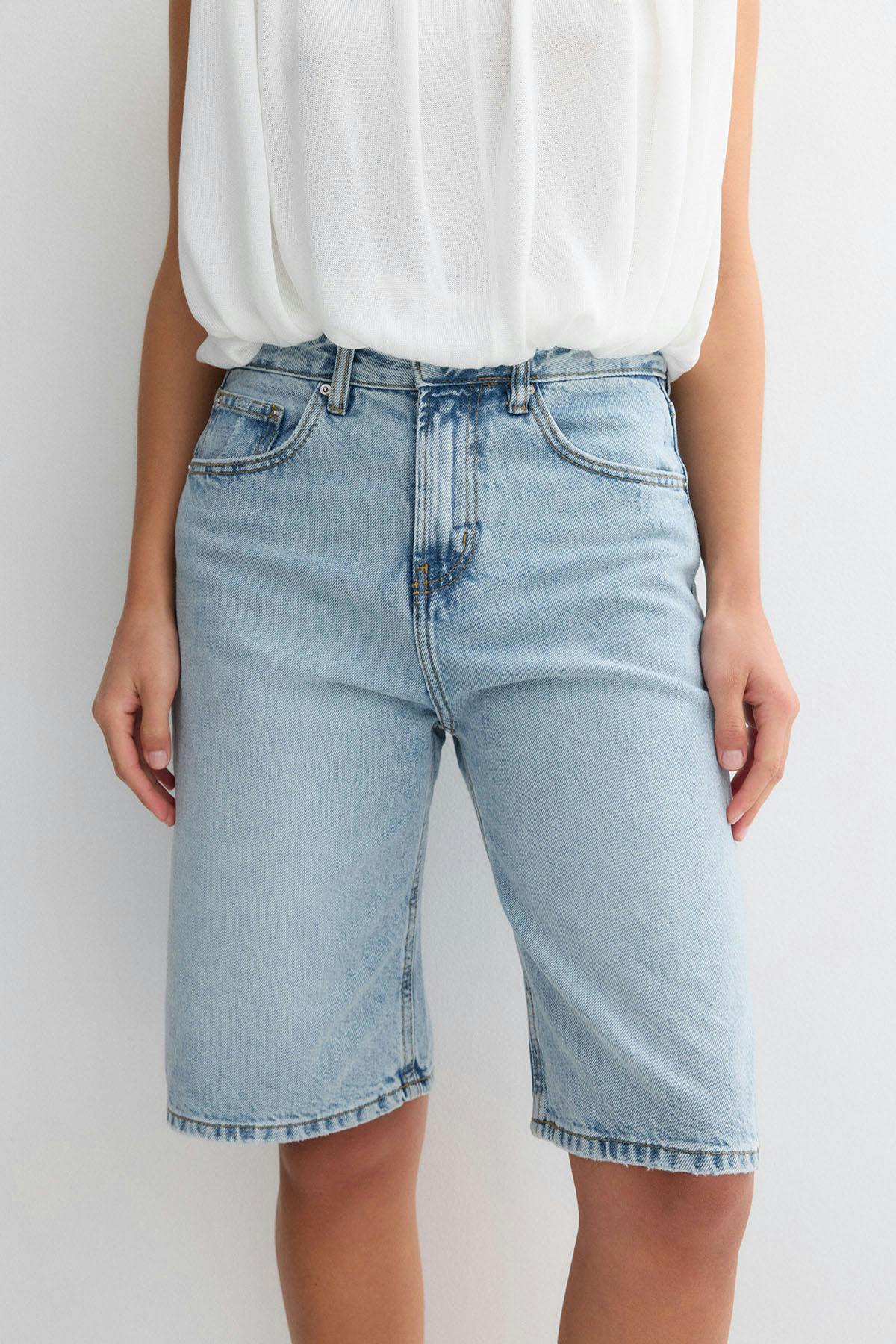 Baggy denim shorts - Bleu clair