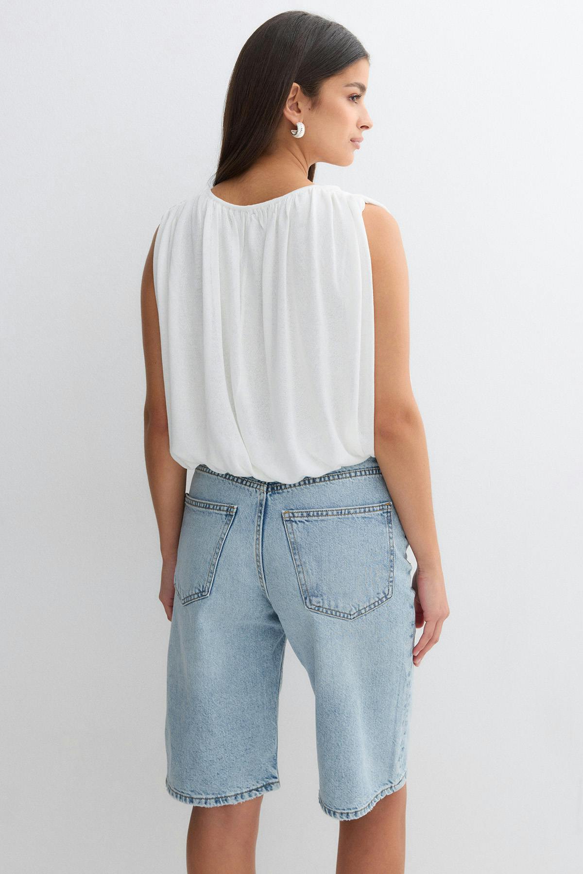 Baggy denim shorts - Bleu clair