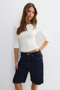 Baggy denim shorts - Offblack