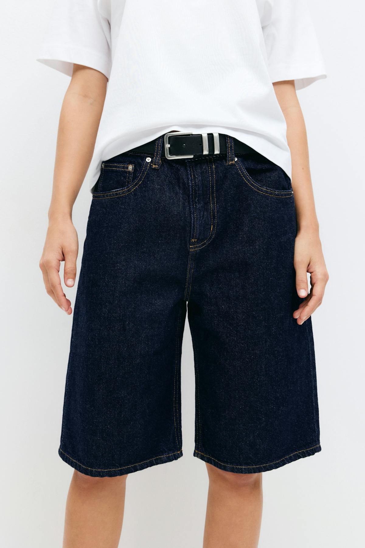 Baggy denim shorts - Offblack