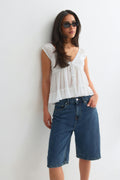 Baggy denim shorts - Offblack