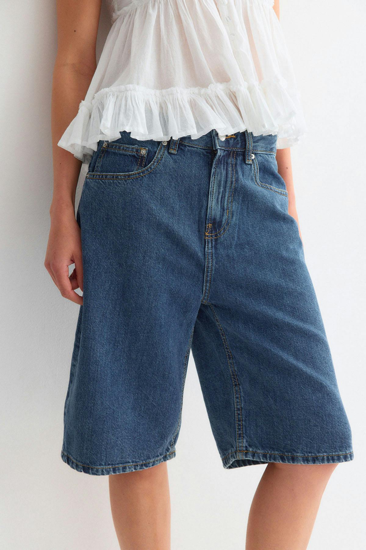 Baggy denim shorts - Offblack