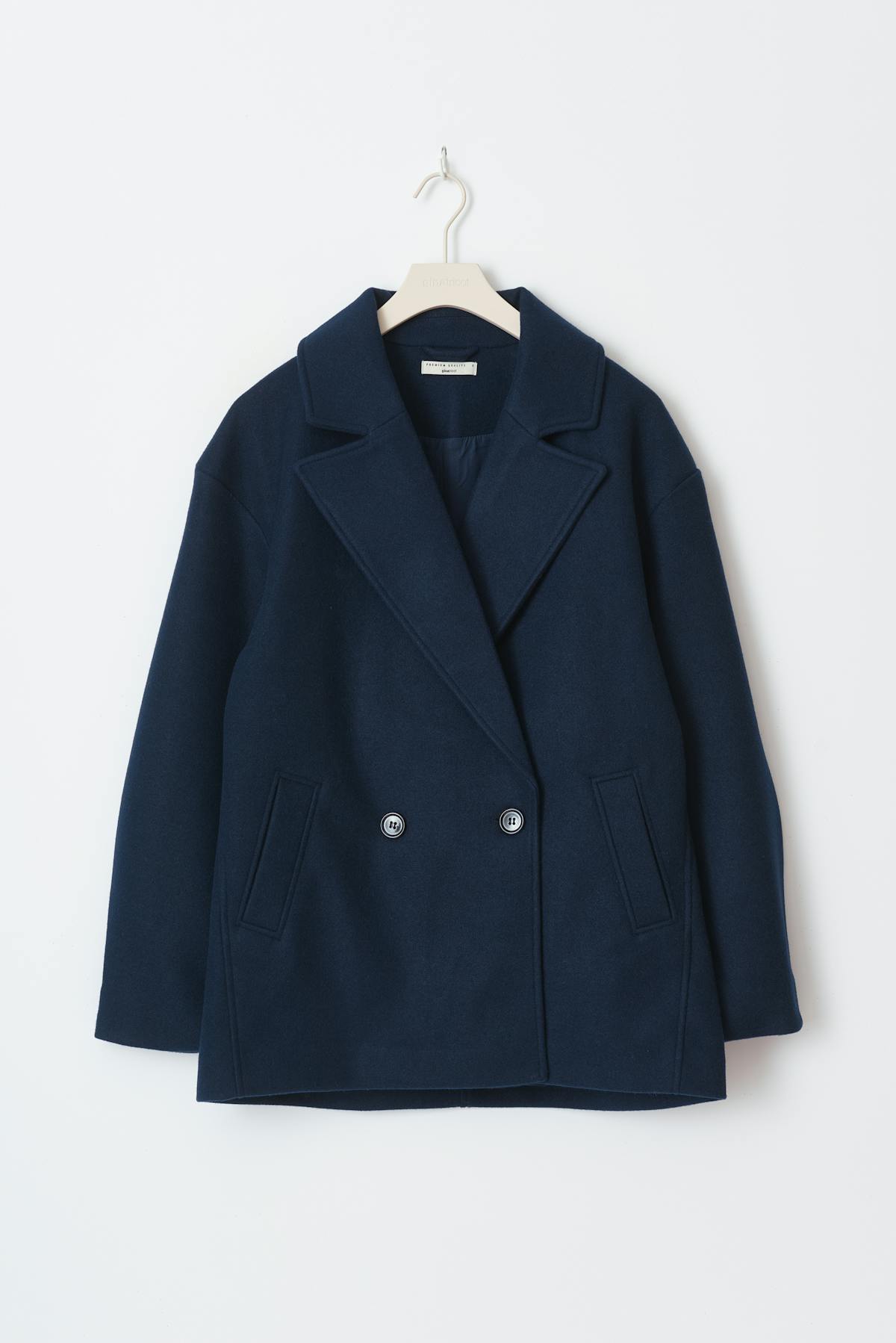 short double breasted coat - Bleu marine