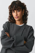 One button jacket - Dk grey melange