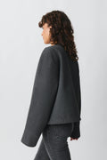 One button jacket - Dk grey melange