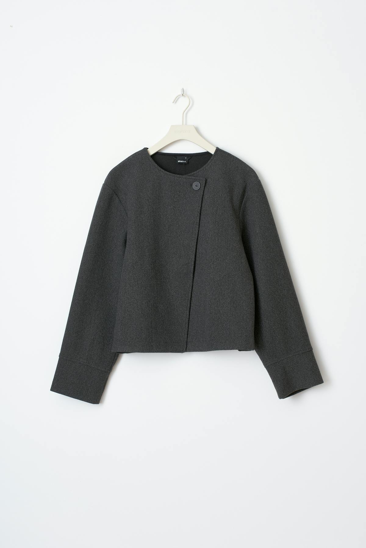 One button jacket - Dk grey melange