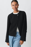 One button jacket - Dk grey melange