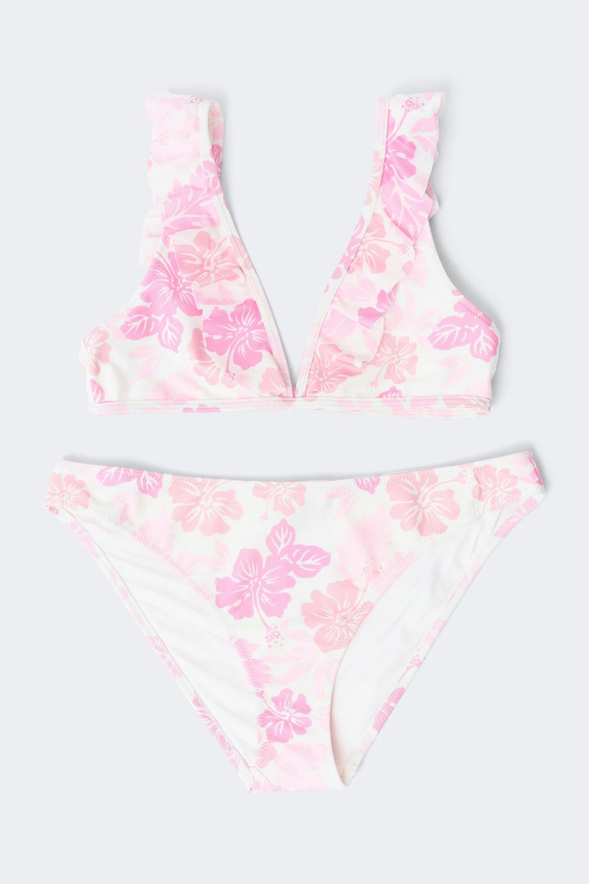 Y kiana frill bikini set - Red paisley