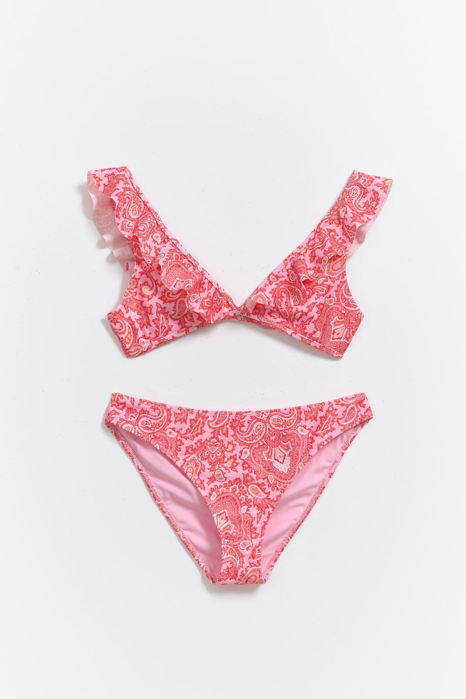 Y kiana frill bikini set - Red paisley