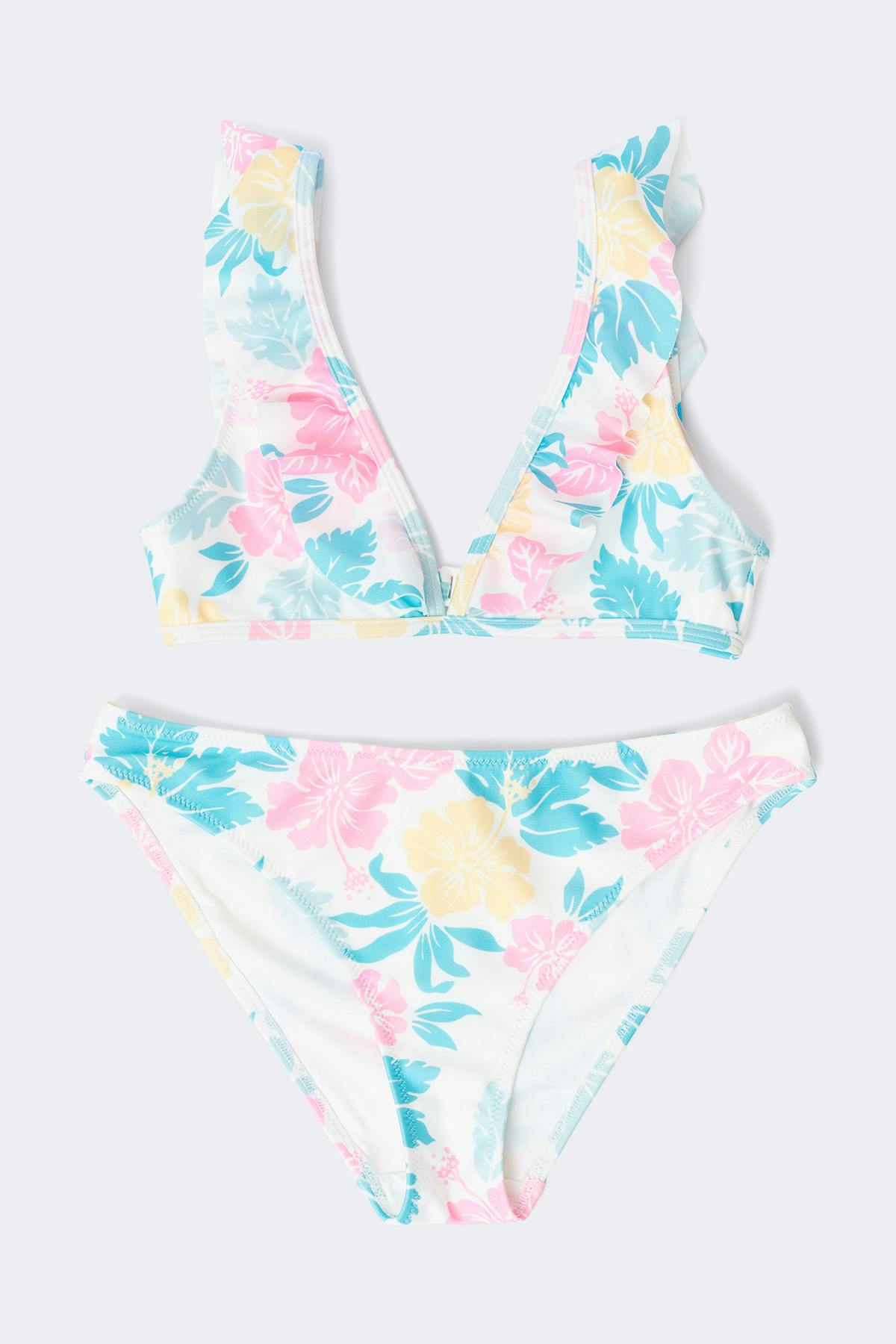Y kiana frill bikini set - Pink bahama blizz
