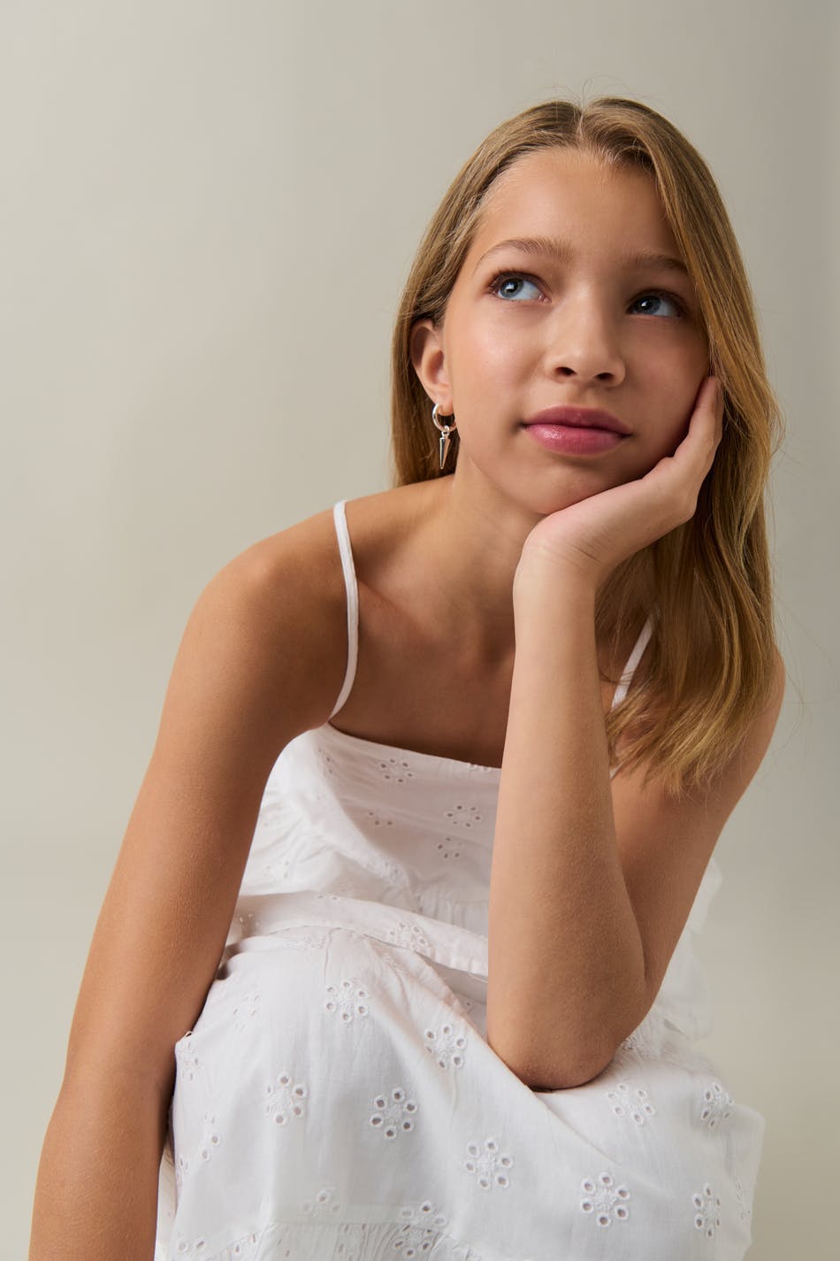 Y anglaise frill top - Blanc