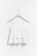 Y anglaise frill top - Blanc