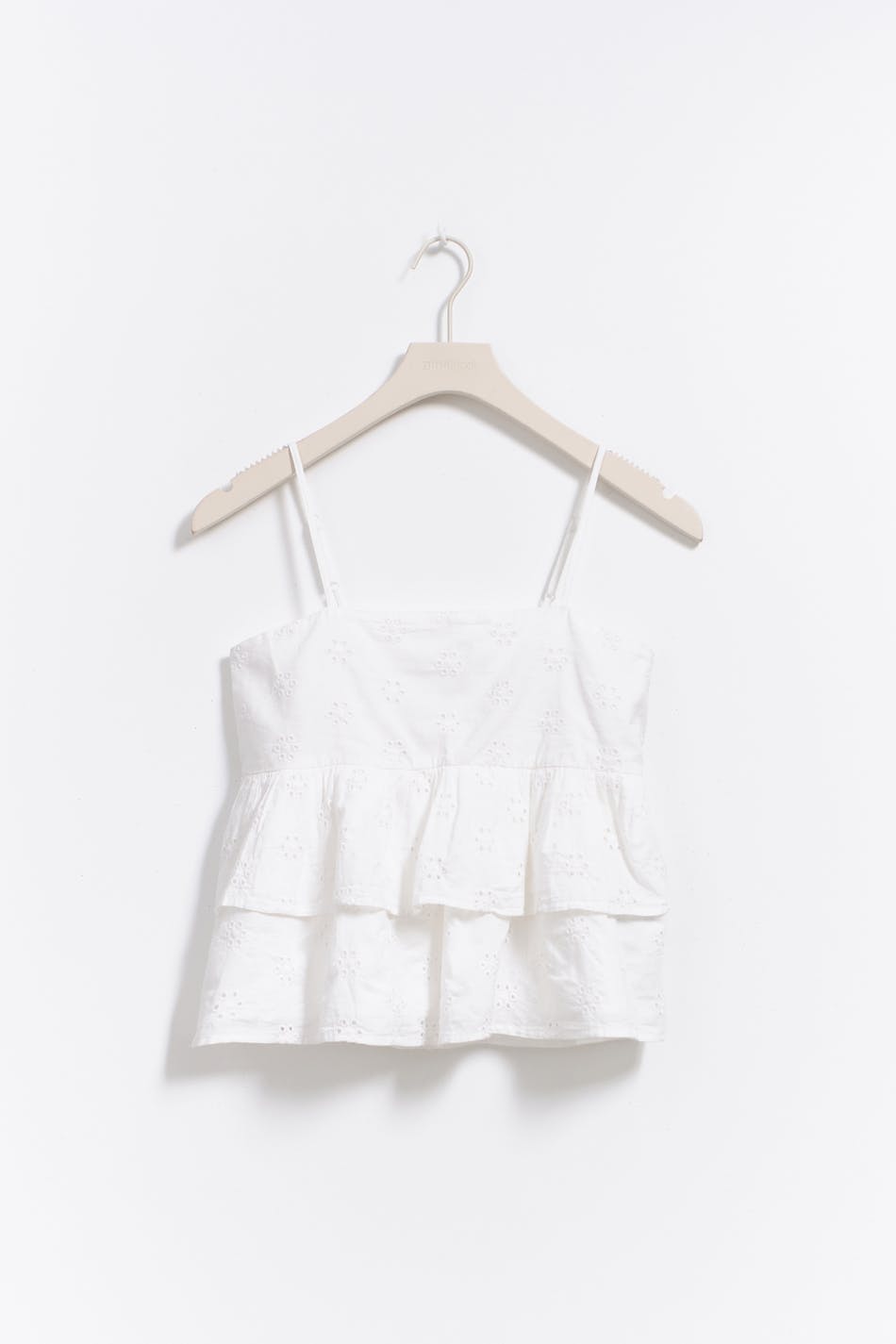 Y anglaise frill top - Blanc