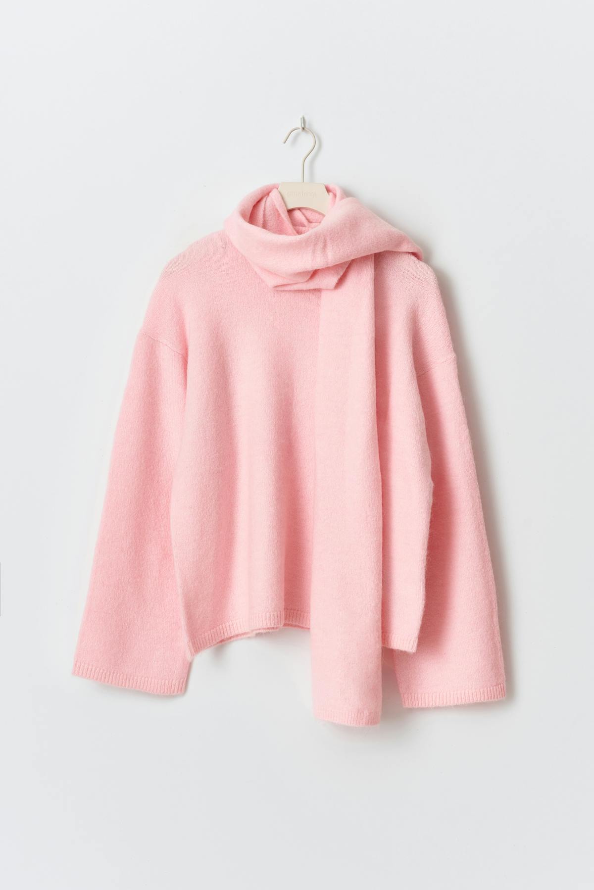 knitted scarf sweater - Pale lilac