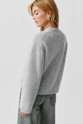 knitted scarf sweater - Lt grey melange