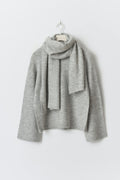 knitted scarf sweater - Lt grey melange