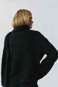 knitted scarf sweater - Noir