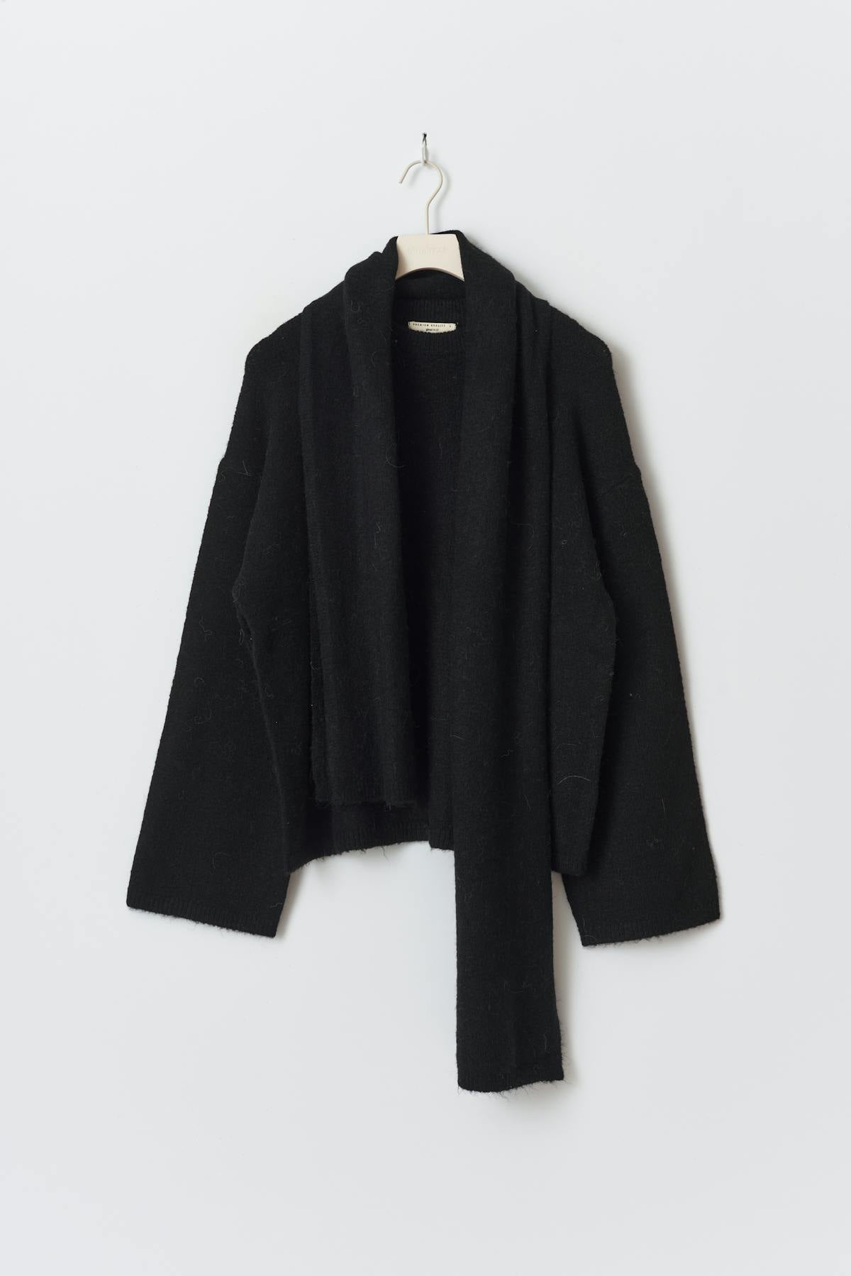 knitted scarf sweater - Noir