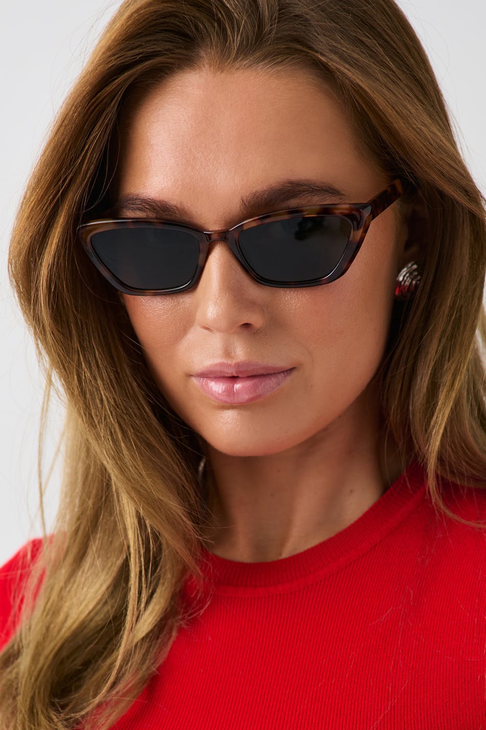 slim cateye sunglasses - Turtle