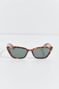 slim cateye sunglasses - Tortoise