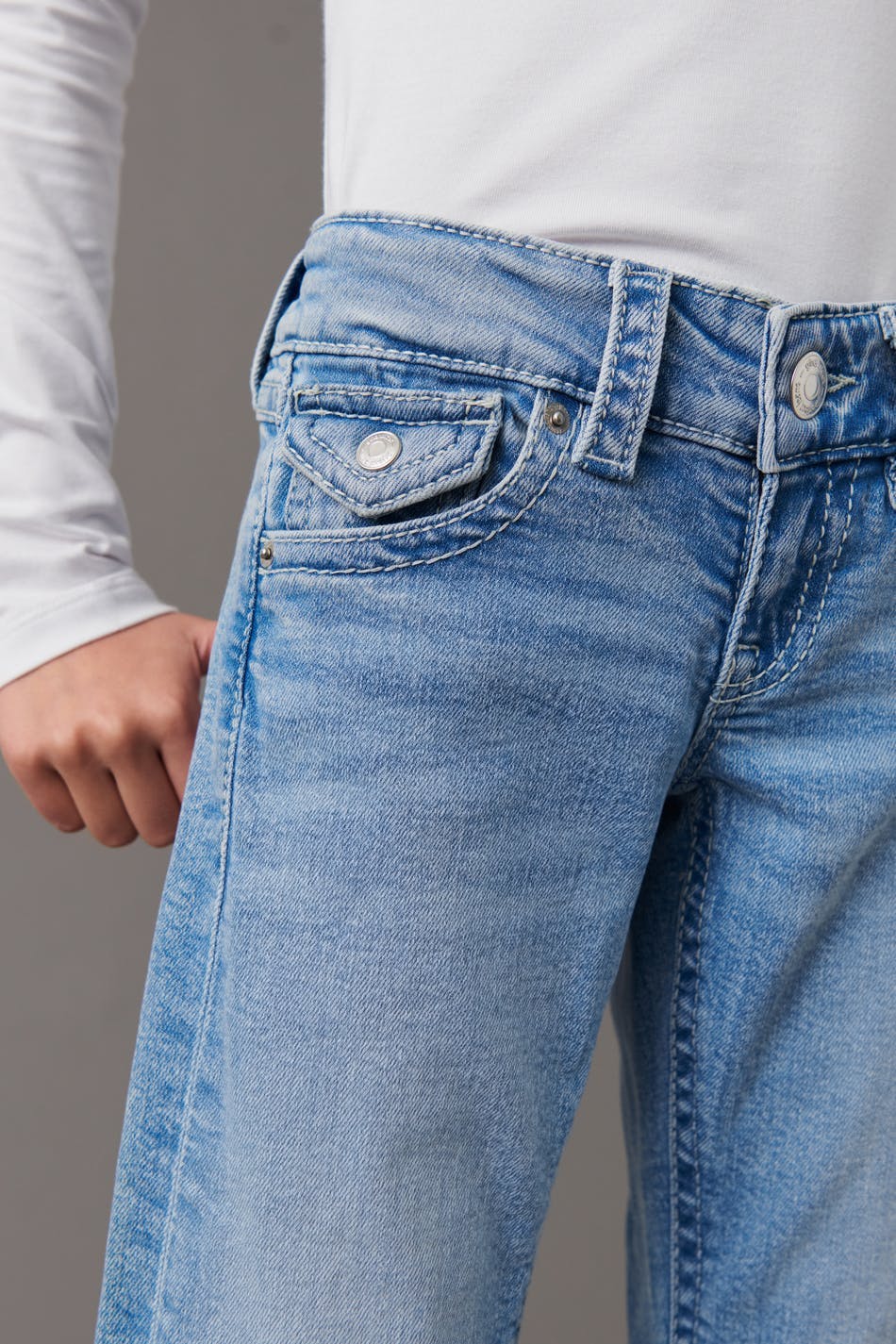 chunky flare tall jeans - Gris clair