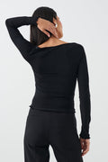 Bow detail top - Noir