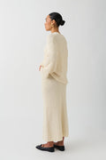 knitted maxi skirt - Almond milk
