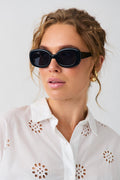 oval sunglasses - Noir