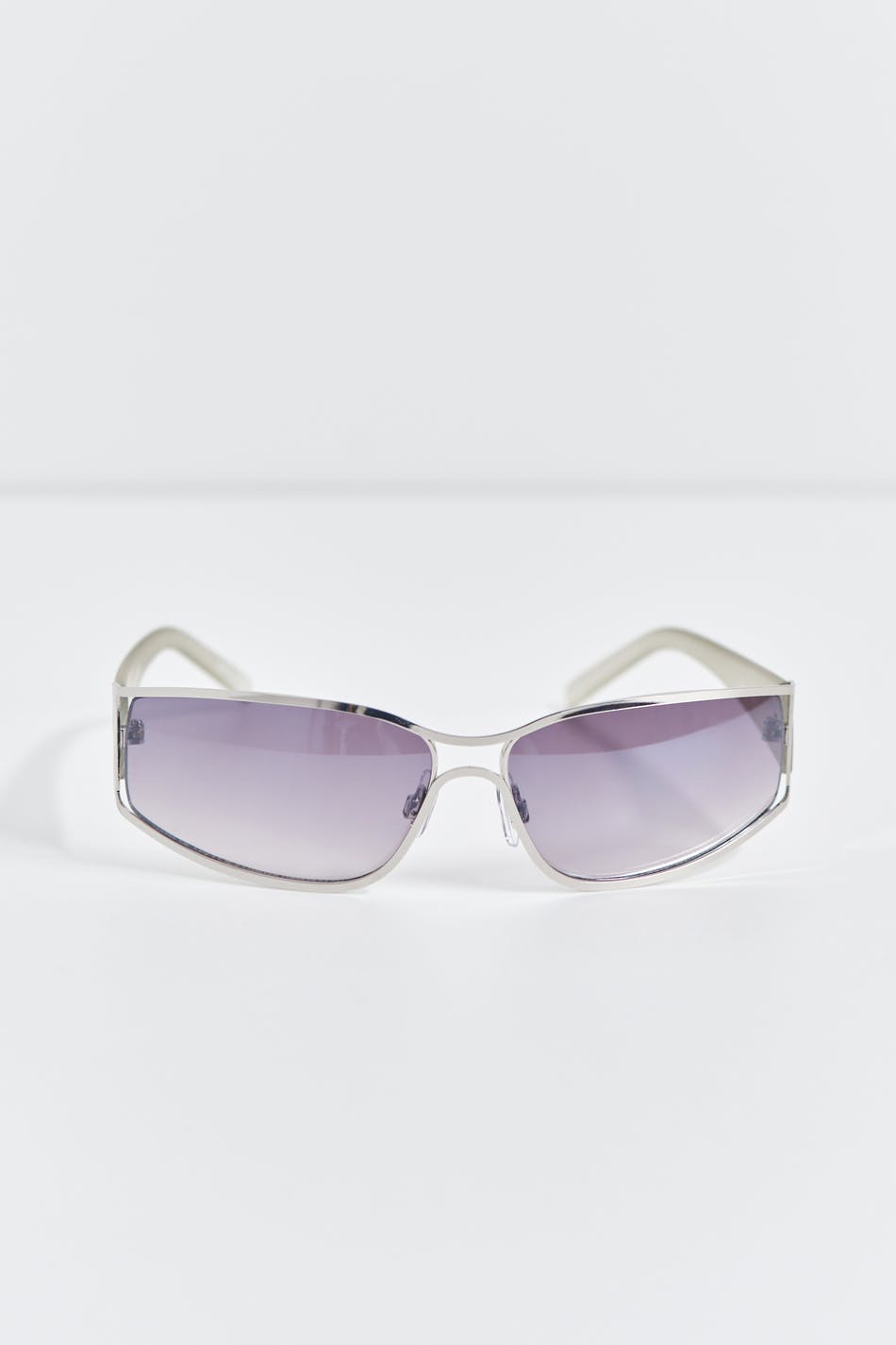 Slim metal sunglasses - Silver/blue