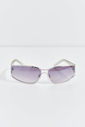 Slim metal sunglasses - Silver/blue