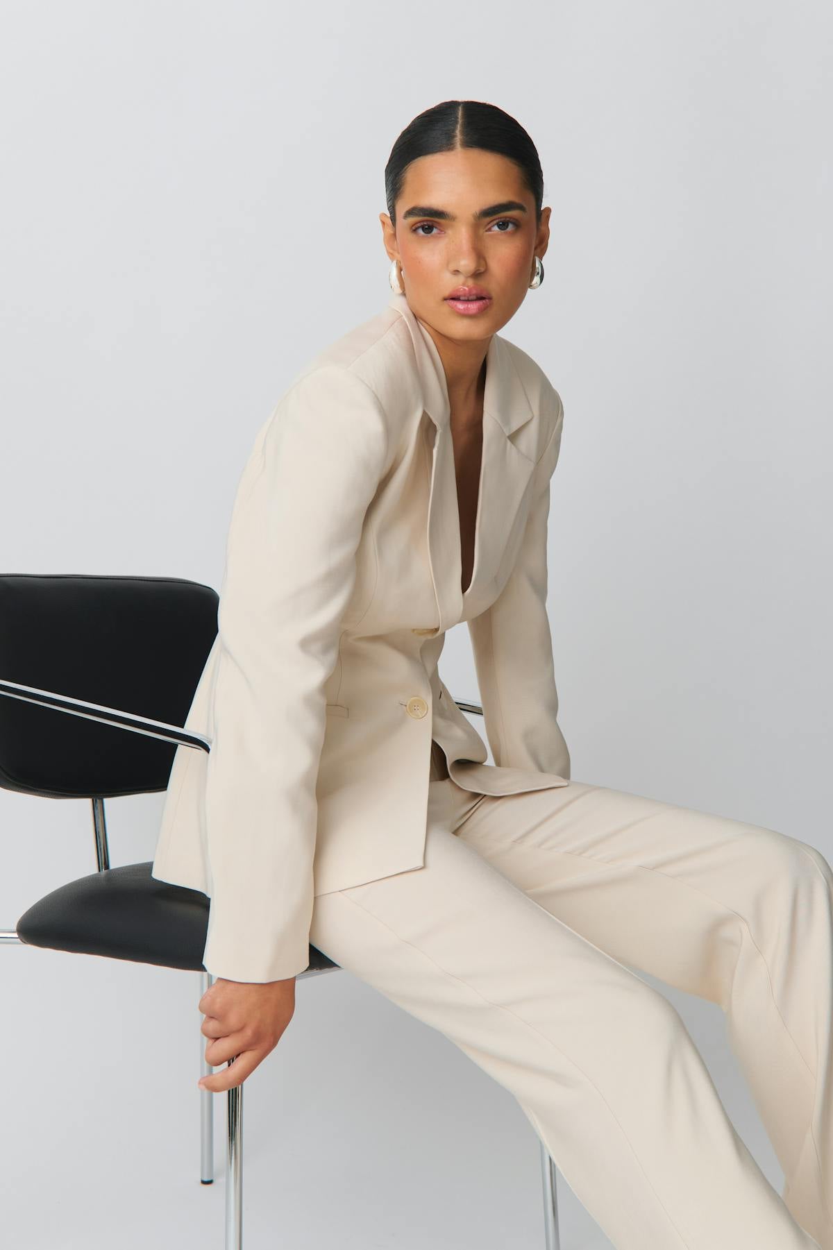 Shaped blazer - Beige