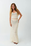 Crochet maxi skirt - Crème