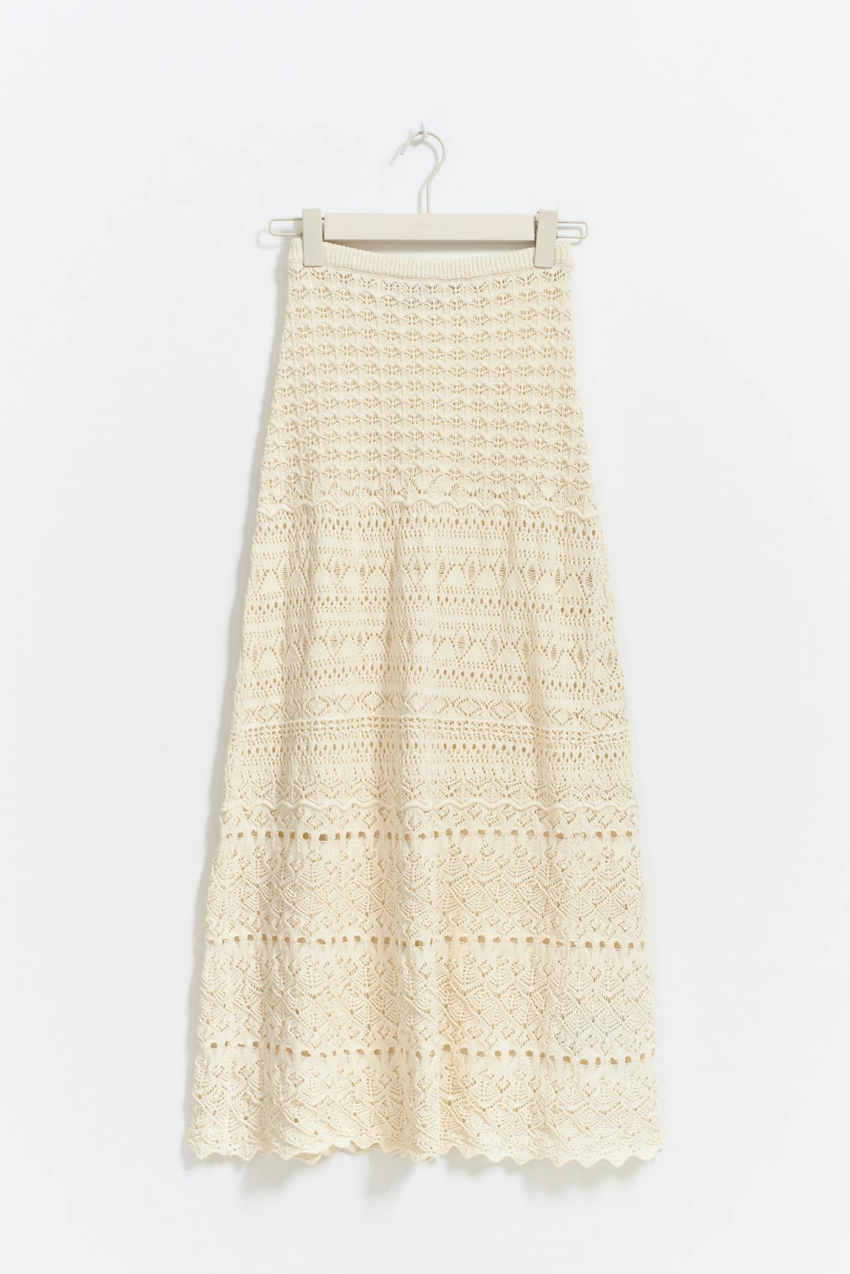 Crochet maxi skirt - Crème