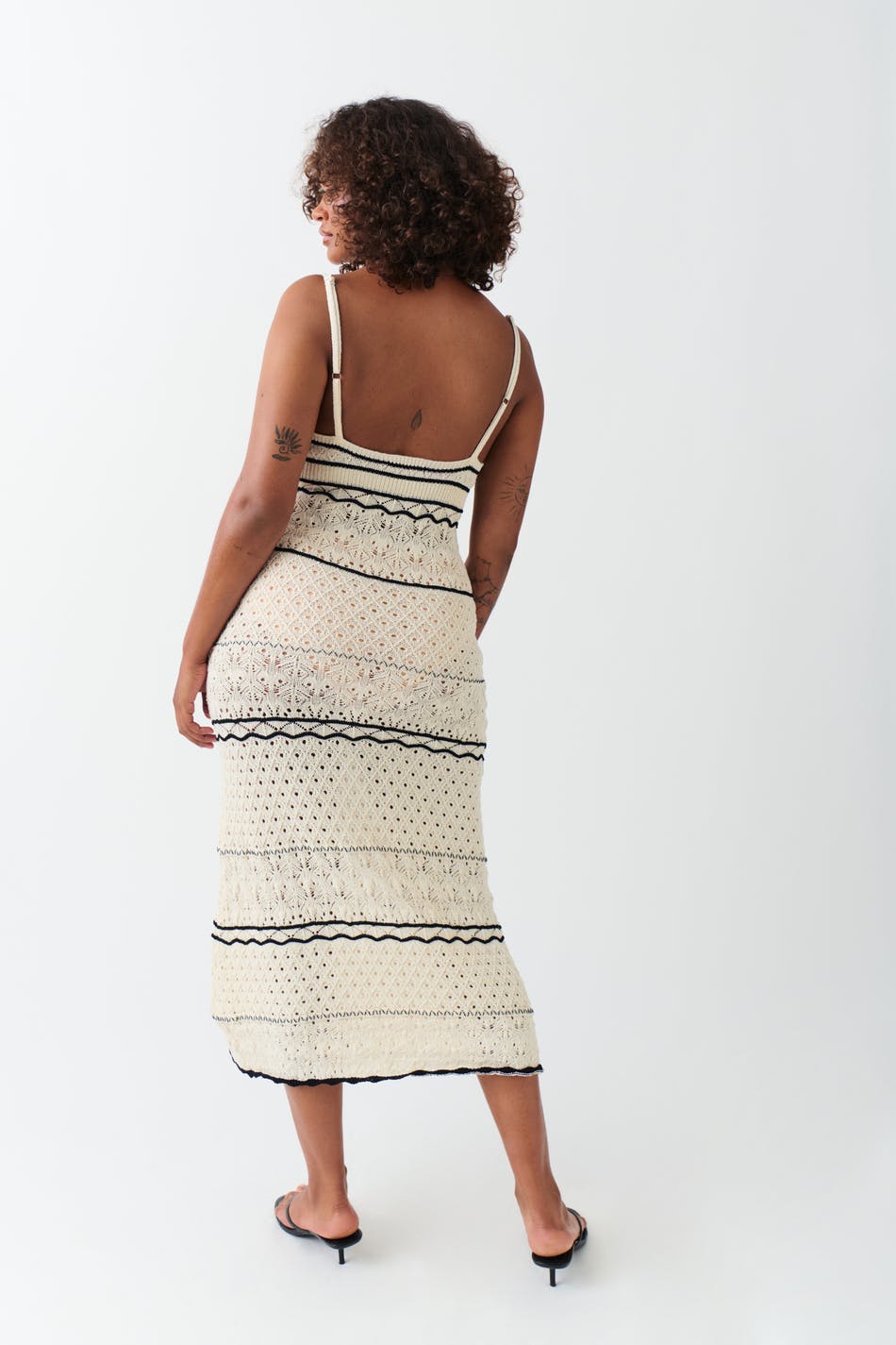 Knitted contrast - Cream/black