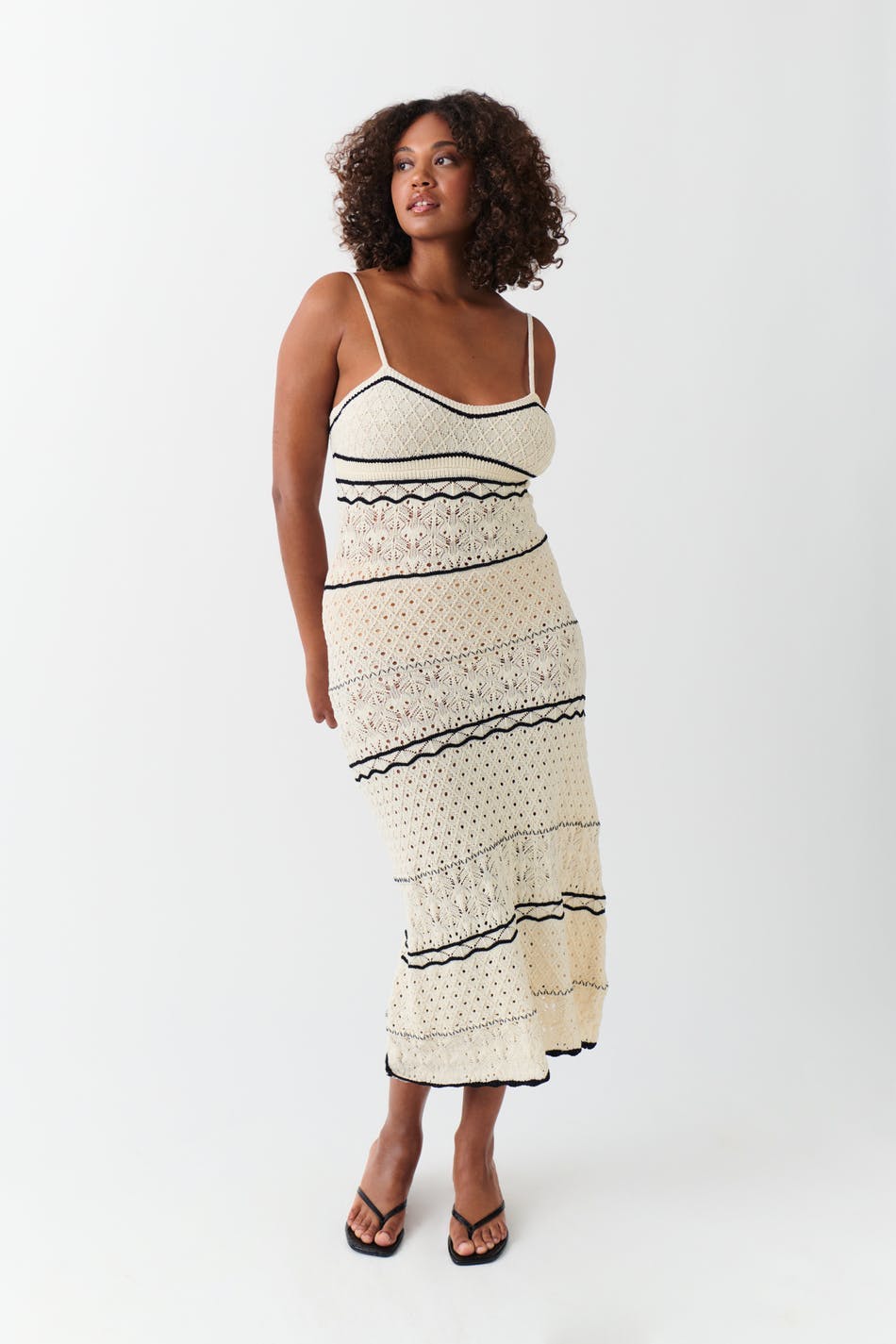 Knitted contrast - Cream/black