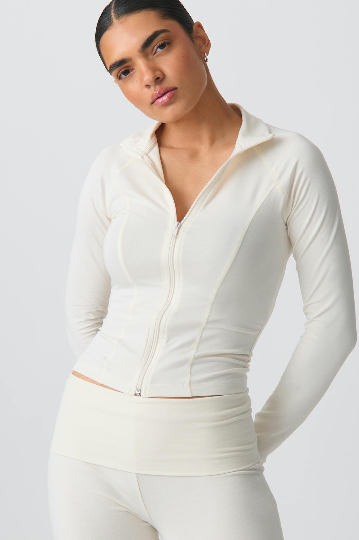 Soft touch zip jacket - Stone