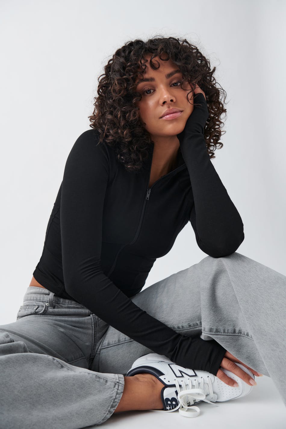 Soft touch zip jacket - Noir