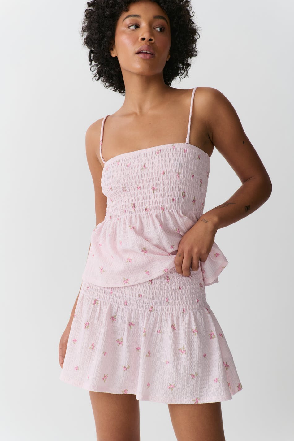 Short smock skirt - Lemon ditsy