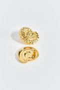 Crinkled gold spiral earrings